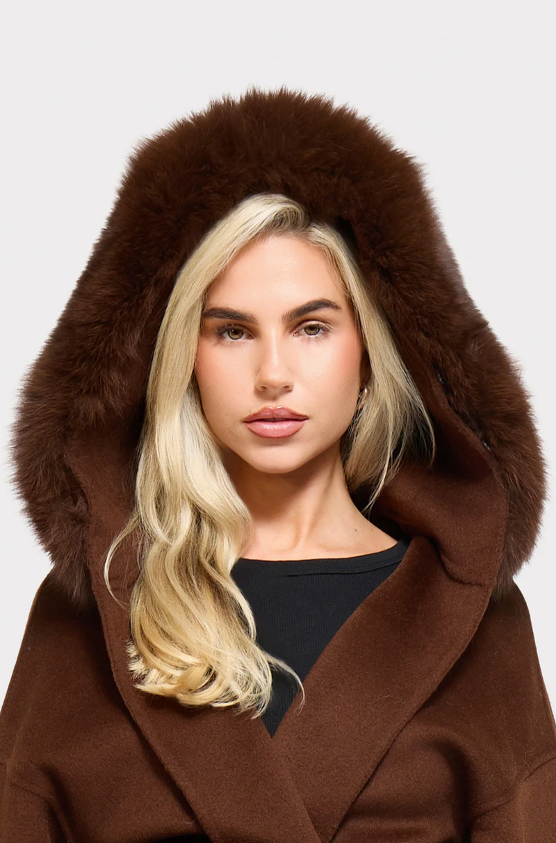 FUR-TRIMMED HOOD 