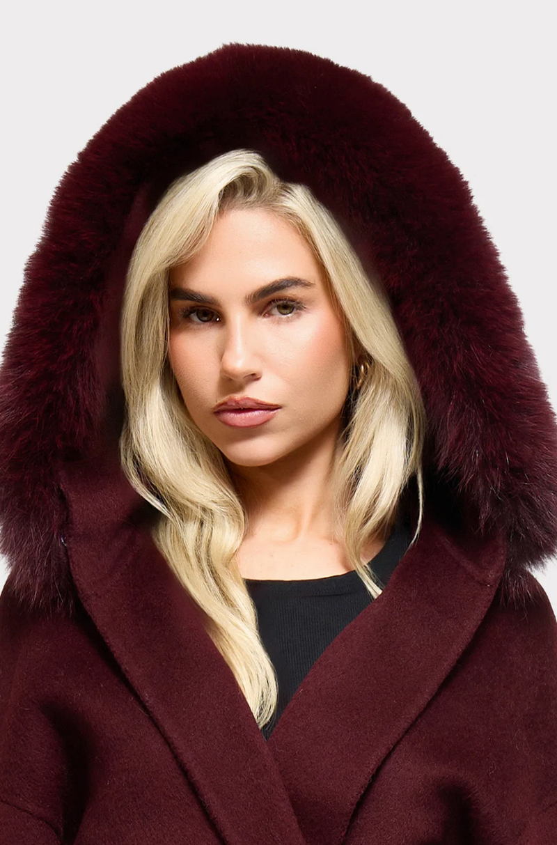FUR-TRIMMED HOOD