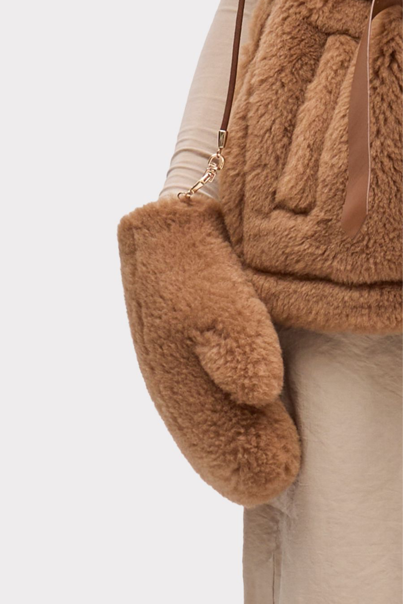SHEARLING GLOVES WITH DETACHABLE STRAPS
