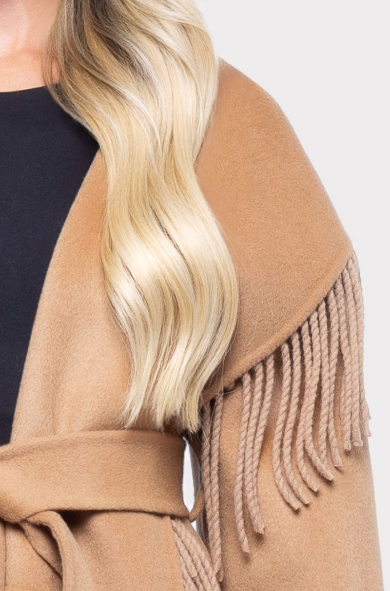 FRINGED SHAWL COLLAR