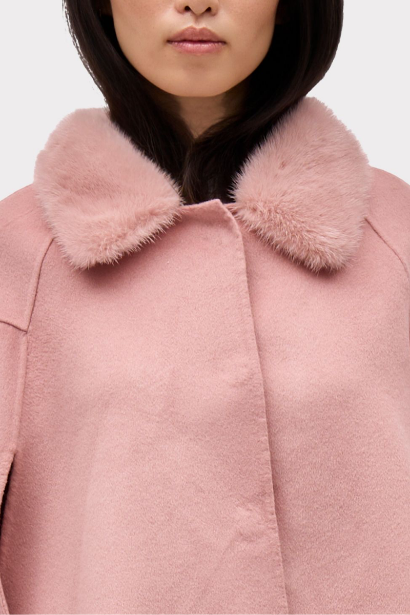 FUR-TRIMMED COLLAR & CONCEALED FRONT CLOSURE