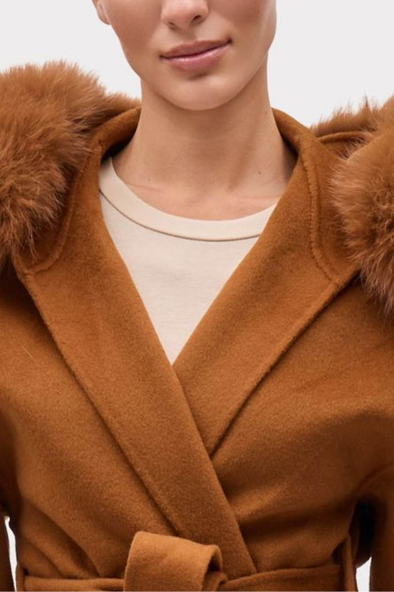 FUR-TRIMMED HOOD